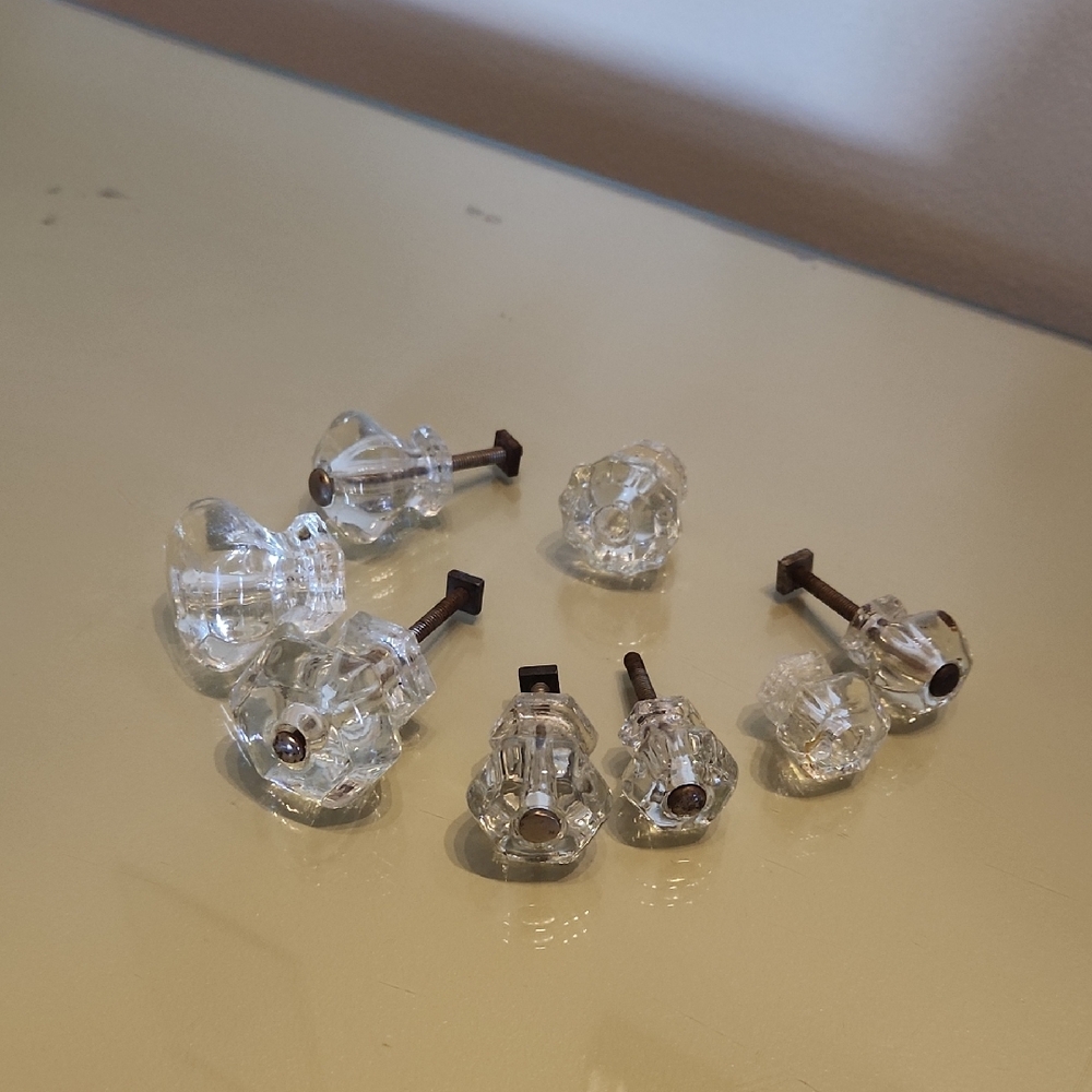 Vintage Clear Glass Drawer Knobs 8